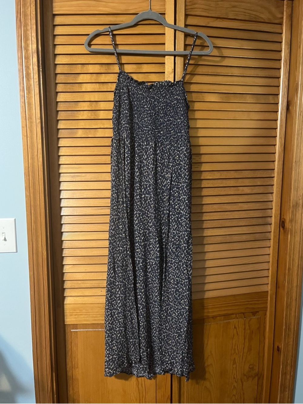 Blue Floral Speckle Maxi Dress